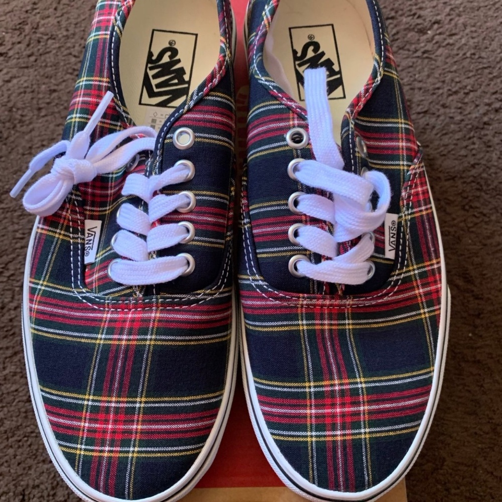 Vans Plaid Navy Skating Shoes